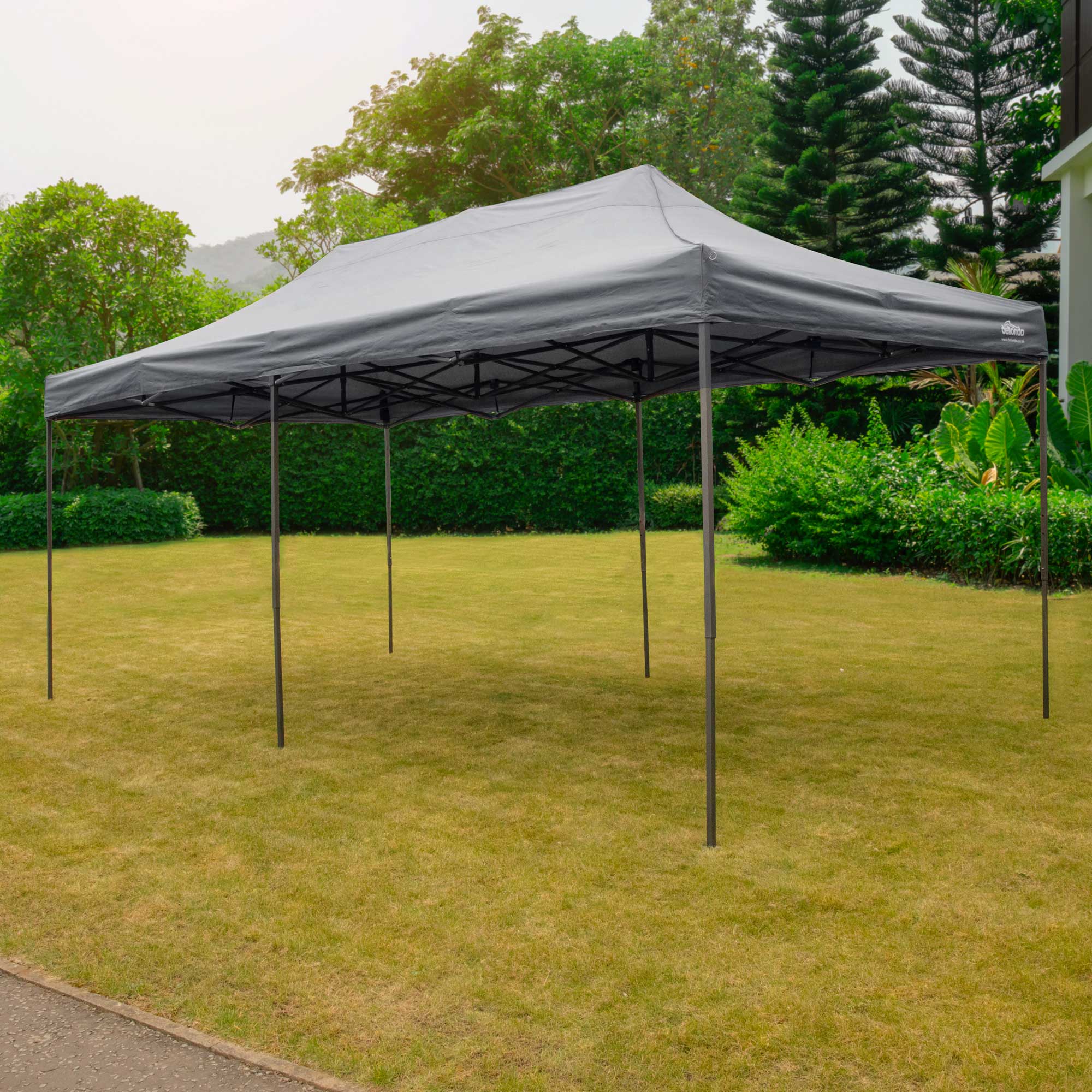 Premium 3x6m Pop Up Gazebo Canopy Tent - Waterproof & UV Resistant with Carry Bag, Stakes & Weight Bags - Grey DG141 - Perfect for Outdoor Parties, Camping, Beach & Backyard Events