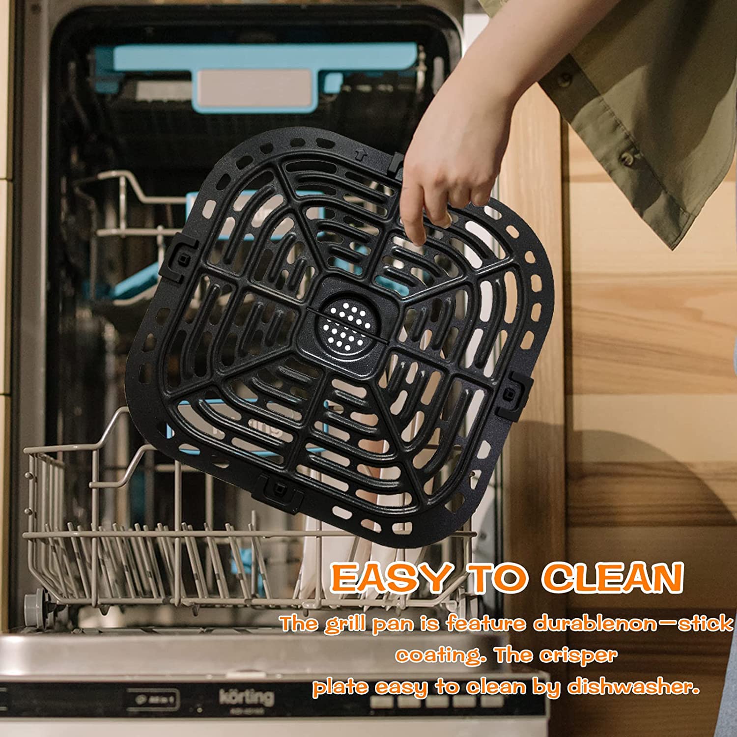 Instant Vortex Plus 6QT/5.7QT Air Fryer Replacement Tray - Premium Nonstick Double Layer Grate & Grill Plate - Compatible with Instant Air Fryers - Perfect for Healthy Frying, Roasting & Baking Chicken Wings, Fries & Vegetables