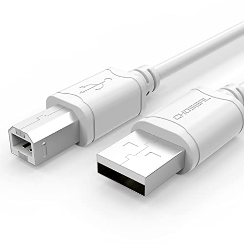 CHOSEAL USB 2.0 Printer Cable - USB A Male to B Male Cord (9.8ft/3m) - Compatible with HP, Canon, Dell Printers - Perfect for Home Office, Small Business & School Printing Needs