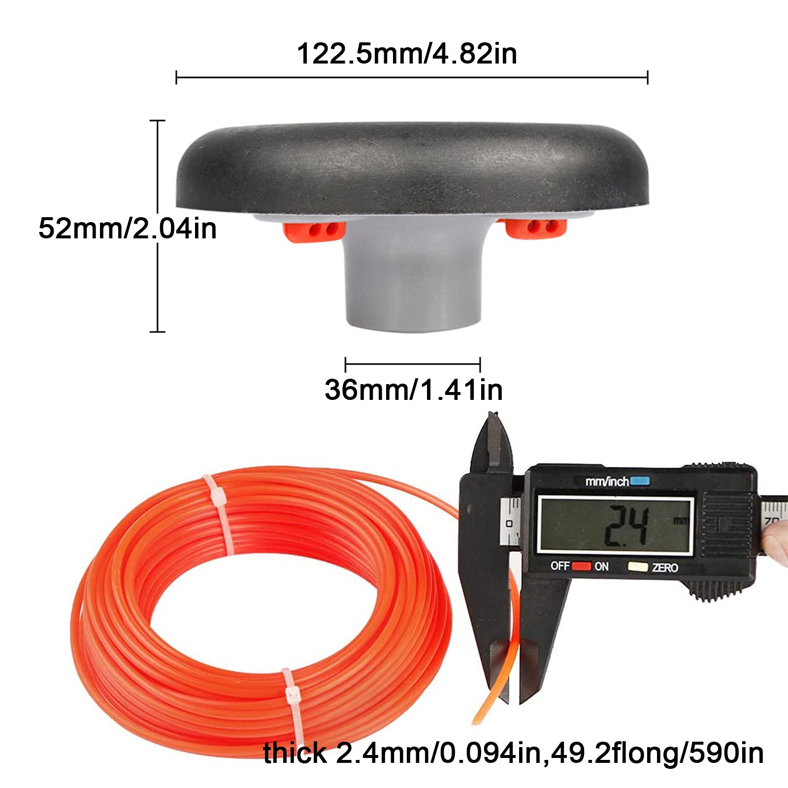 JOJOCY Universal M10 x 1.25 LH String Trimmer Head Replacement - Easy Load Brushcutter Attachment with 59