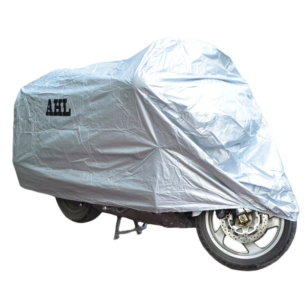 **AHL All-Weather Waterproof Motorcycle Cover for Outdoor & Indoor Use - Dustproof, UV Protective, Breathable - Fits XL & S Bikes (Great for Storage, Travel, and Weather Protection)**