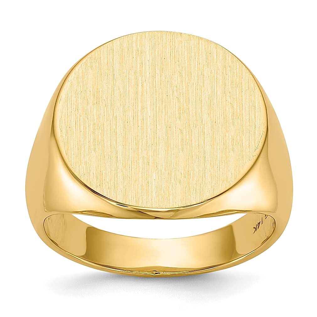 14K Yellow Gold Men's Signet Ring - Classic Luxury Jewelry for Men, Gifts for Dad, Husband & Him - Perfect for Weddings, Anniversaries & Special Occasions