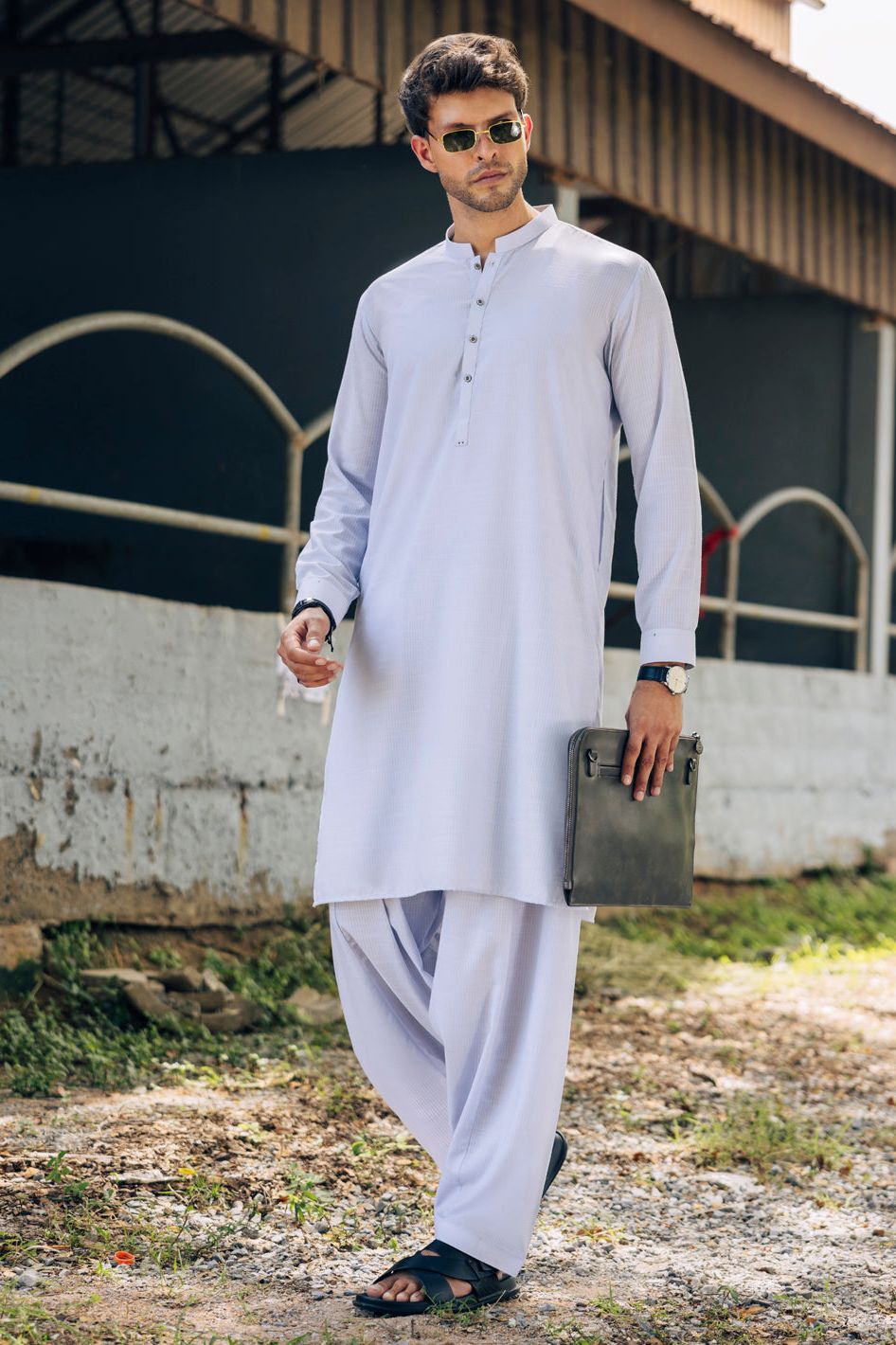 Stylish Sky Blue Blended Shalwar Kameez Outfit for Women | Traditional Pakistani Dress | Perfect for Weddings, Parties & Special Occasions