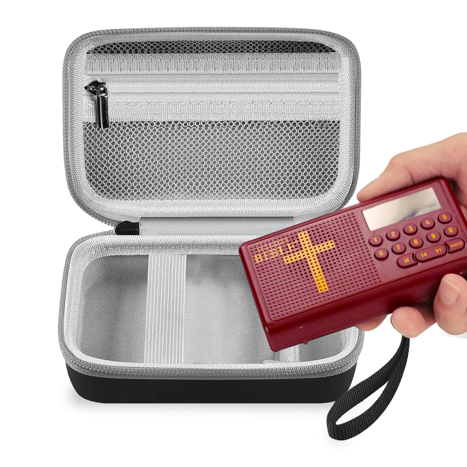 Leayjeen Travel Carry Case for Wonder Bible NIV Talking Audio Bible Player - Black (Case Only) | Protective Storage for Audio Bible Player | Perfect for Travel, Church, and Daily Use