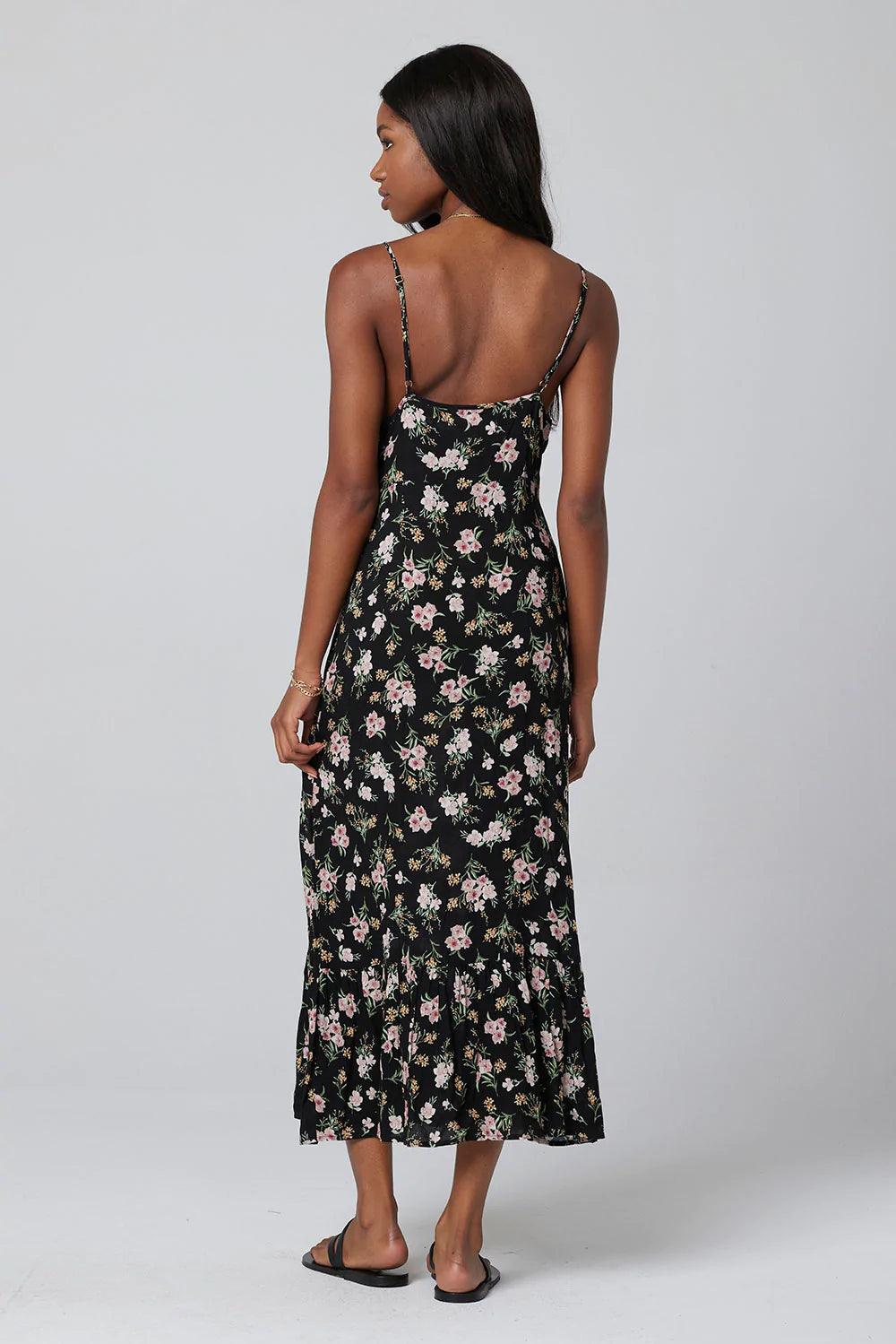 Enzo Midi Dress for Women - Elegant Black Flowy Dress for Casual & Party Wear | Perfect for Date Night, Office & Special Occasions