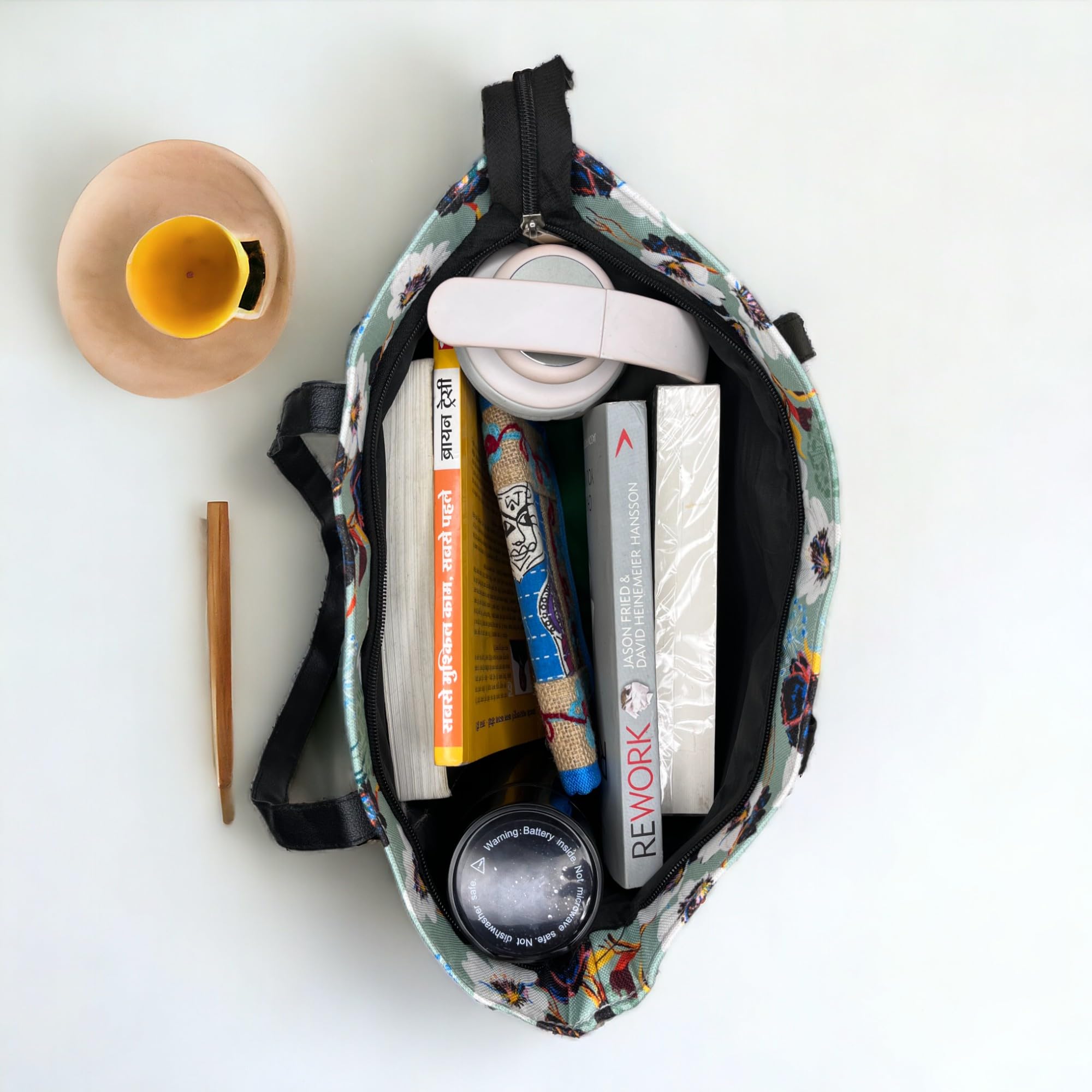 ZIQAO Women's Printed Canvas Tote Bag - Stylish Handbag for Work, Office & College - Perfect for Commuting, Shopping & Everyday Use
