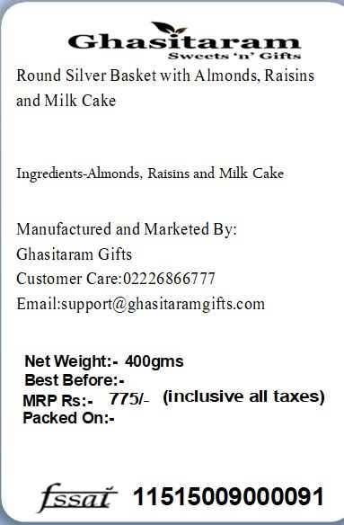 Premium Rakhi Gift Set for Brothers - Silver Basket with Almonds, Raisins & Milk Cake, 2 Pearl Bead Rakhis | Traditional Indian Raksha Bandhan Celebration Gifts