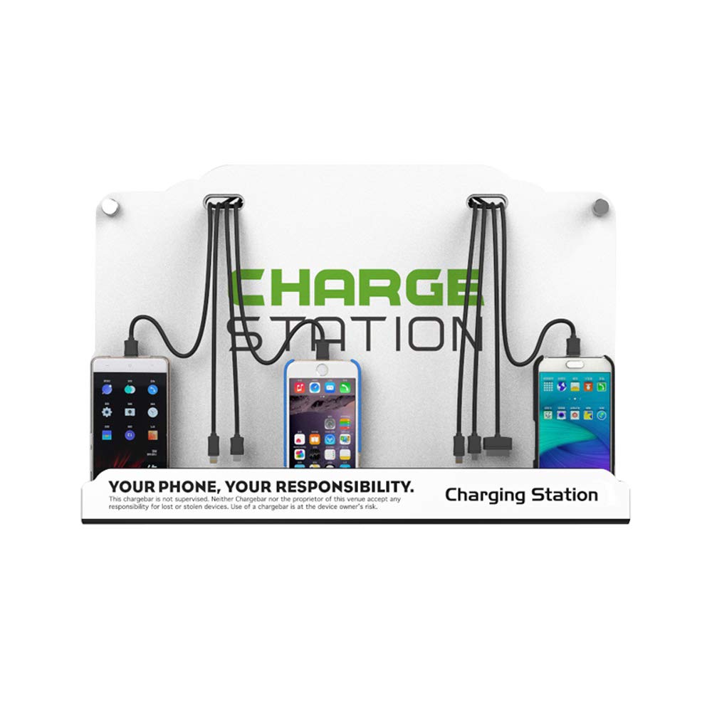 8-Port Wall Mounted Phone Charging Station with High-Speed Cables - Ideal for Airports, Hospitals, Banks, Hotels & Public Spaces - Fast Multi-Device Charging Solution for Businesses & High-Traffic Areas