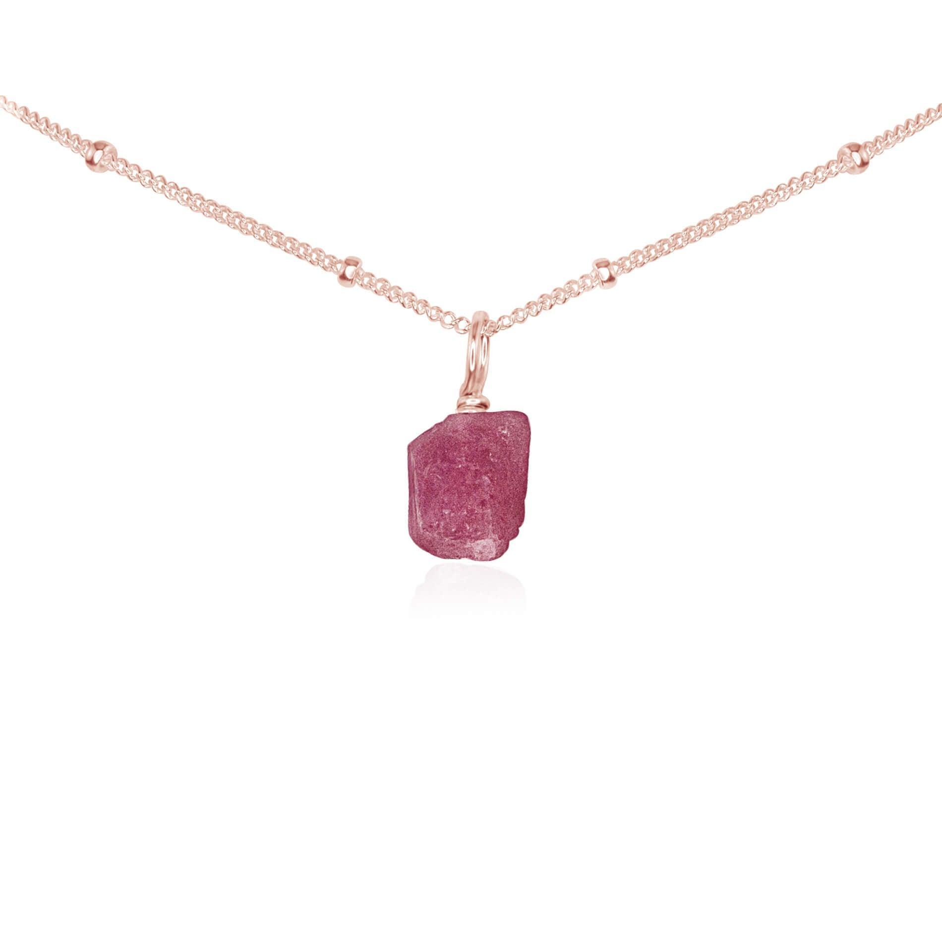 Natural Pink Tourmaline Gemstone Pendant Necklace - Dainty Choker for Women - Perfect for Valentine's Day Gifts & Everyday Elegance