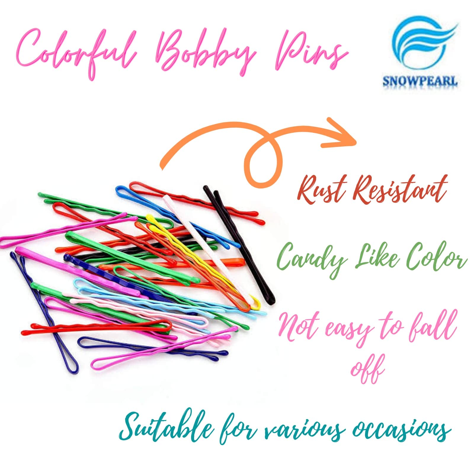 Snowpearl 45-Piece Hair Accessories Set - Colorful Bobby Pins, Mini Hair Beads Claw Clips, Cartoon Hair Clips, Headbands, Mini Rubber Bands & Satin Scrunchies for Women & Girls - Perfect for School, Parties, Braiding & Everyday Styling
