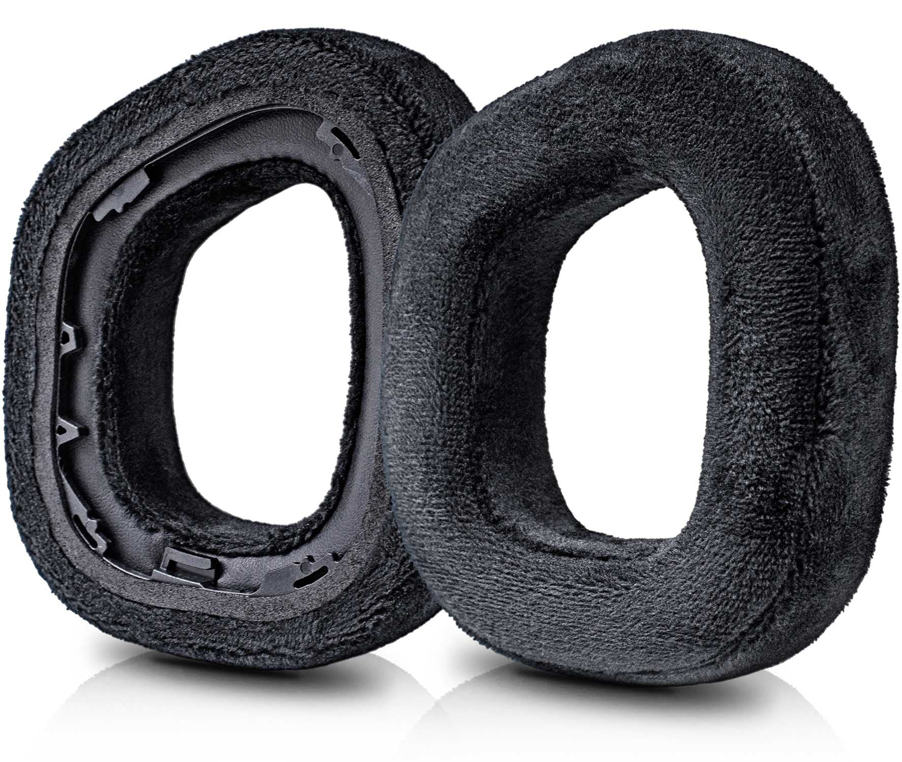 HS80 RGB Wireless Headset Replacement Ear Pads - Black Velour Memory Foam Ear Cushions for Comfort & Noise Isolation - Perfect for Gaming, Music & Long Wear Sessions