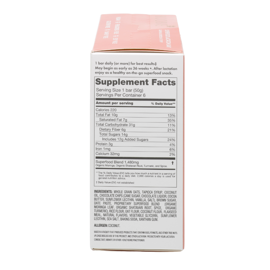 BOOBIE Bar – Organic Lactation Bar with 6 Milk-Boosting Superfoods for Nursing Mothers | Postpartum Snack for Breastfeeding Support & Energy Boost