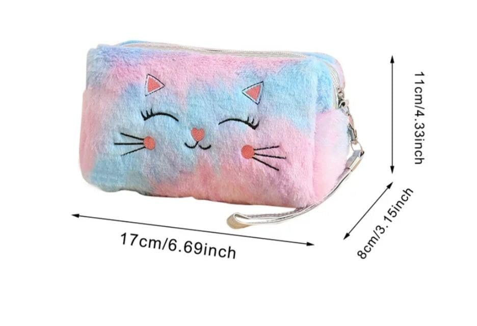 YRHP INDIA Small Fur Cosmetic Bag - Elegant Makeup Organizer with Zipper, Travel Toiletry Pouch for Women | Perfect Gift for Lipstick, Jewelry & Accessories Storage | Great for Travel, Home & Daily Use