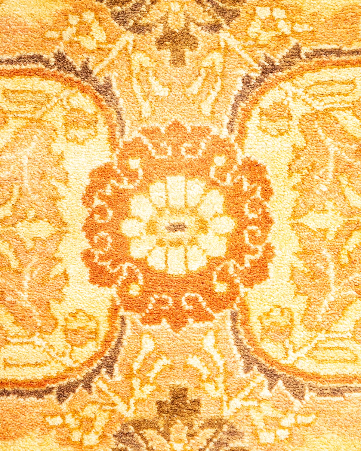 Handmade Wool Traditional Floral Mogul Brown 6x9 Area Rug - Solo Rugs One of a Kind Hand Knotted - Perfect for Living Room, Bedroom & Home Decor