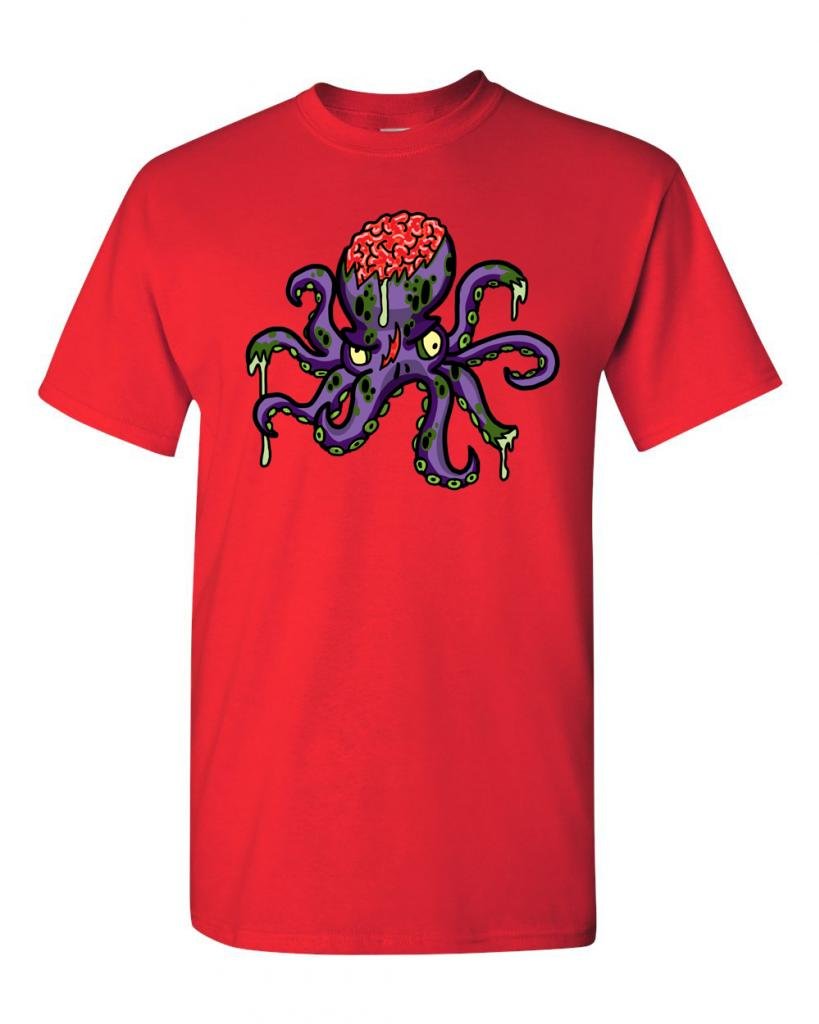 Zombie Octopus Undead Animals Graphic T-Shirt for Men & Women | Funny Horror Halloween Costume Tee | Perfect for Cosplay, Parties & Gifts