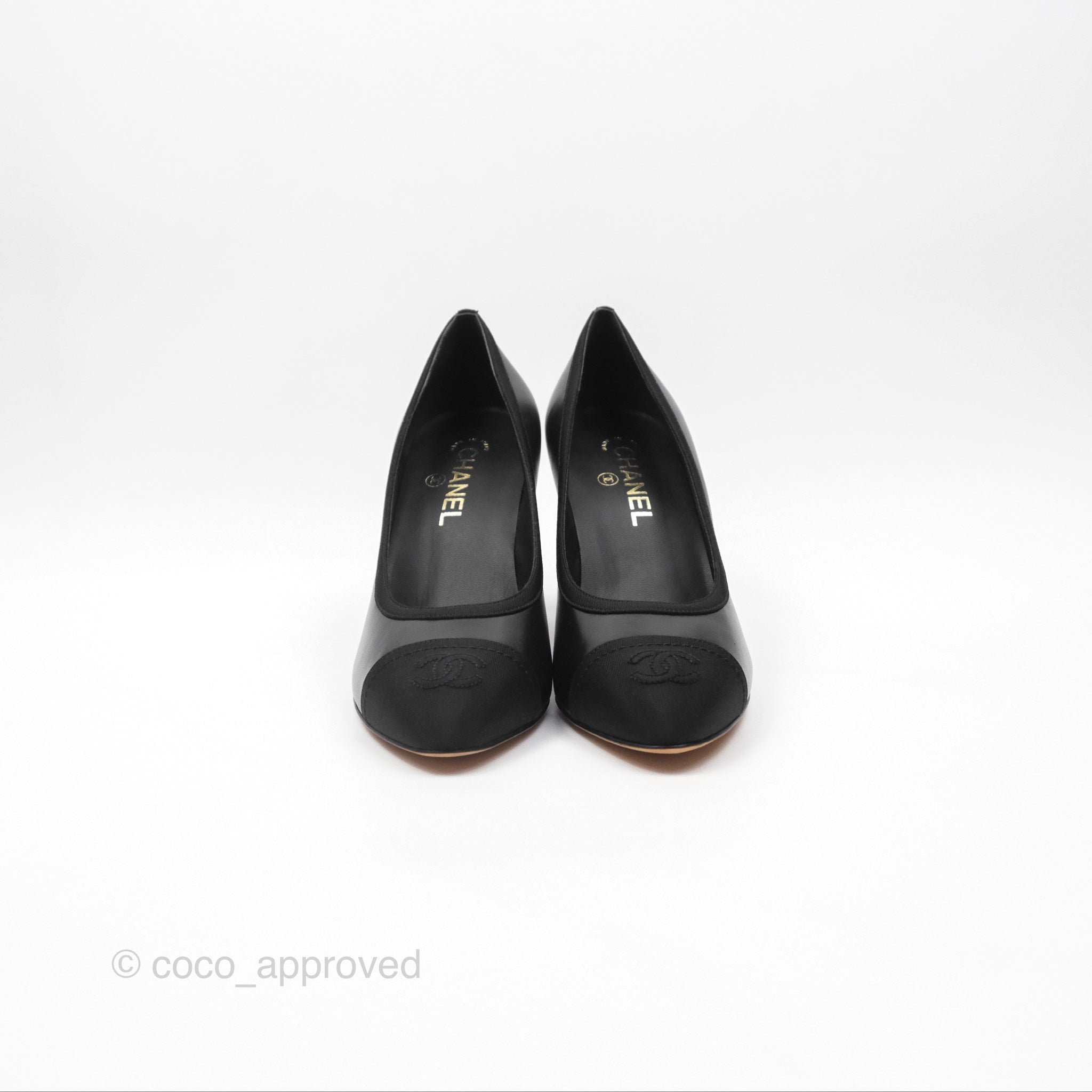 Chanel Classic CC Black Lambskin Heels Women's Size 39.5 - Luxury High Heel Pumps for Evening Parties & Formal Events