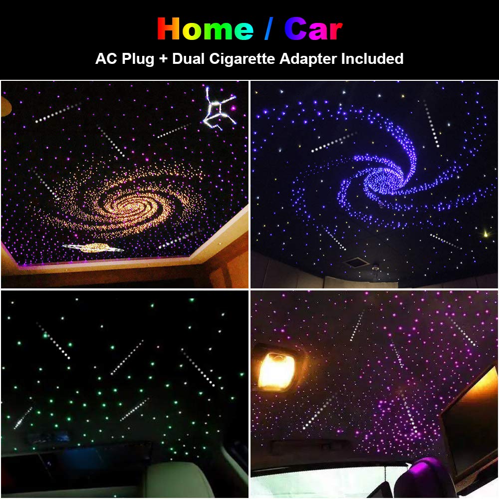 CHINLY 32W Meteor Twinkle 800pcs 13.1ft 0.03in Fiber Optic Star Ceiling Lights Kit with Shooting Stars, Bluetooth APP & Remote Control, RGBW LED Lights for Bedroom, Theater, Home Theater, Party Decor