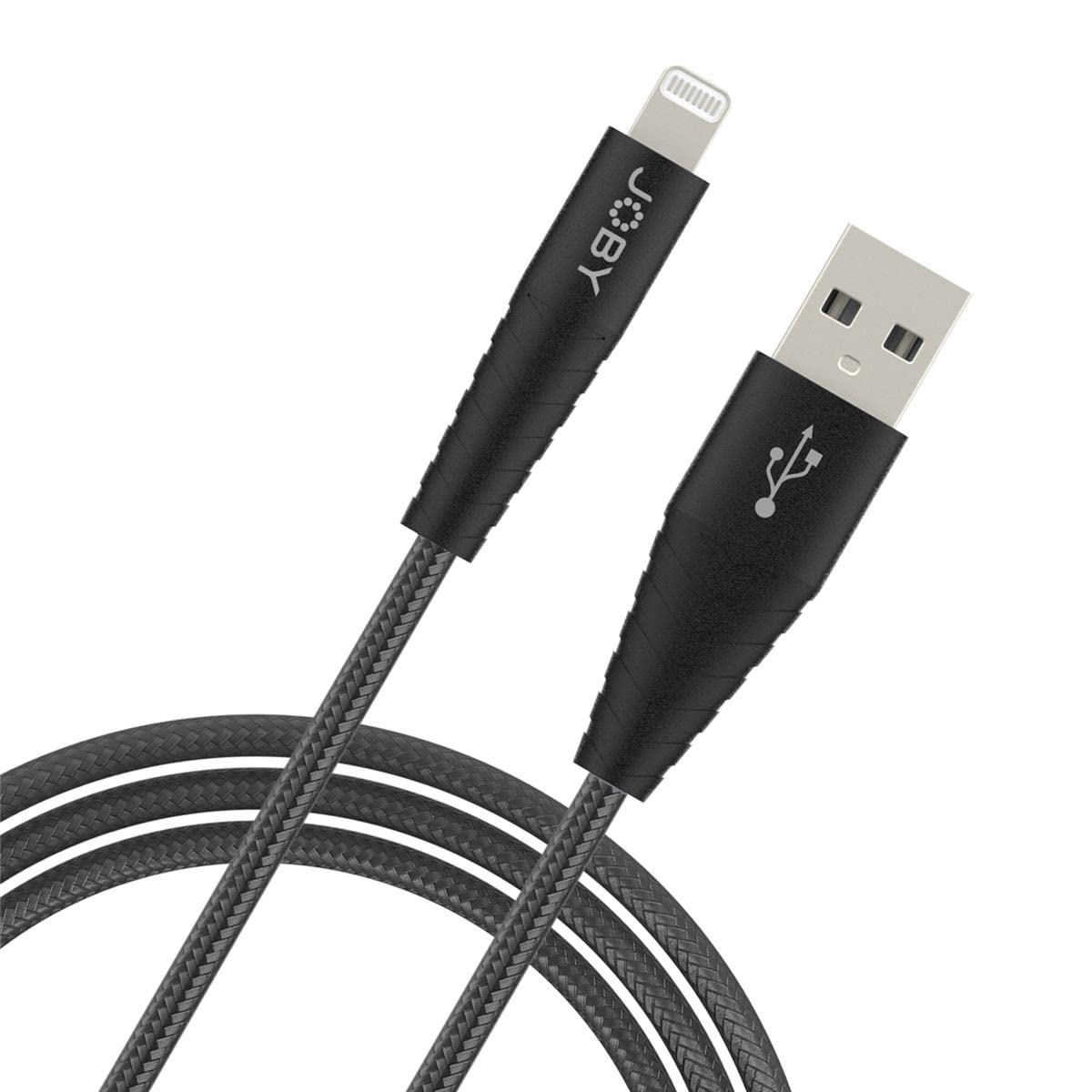 Joby 3.9' High Speed MFi Certified Lightning Cable - Fast Charging & Data Sync for iPhone 14/13/12/11/X/8 - Durable Nylon Braided USB Cable for Home, Office & Travel