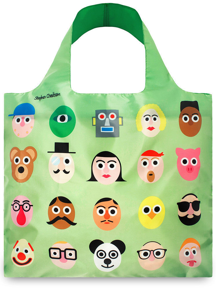 LOQI Artist Collection Tote Bag by Stephen Cheetham - Eco-Friendly Reusable Shopping Bag for Groceries, Beach & Daily Use