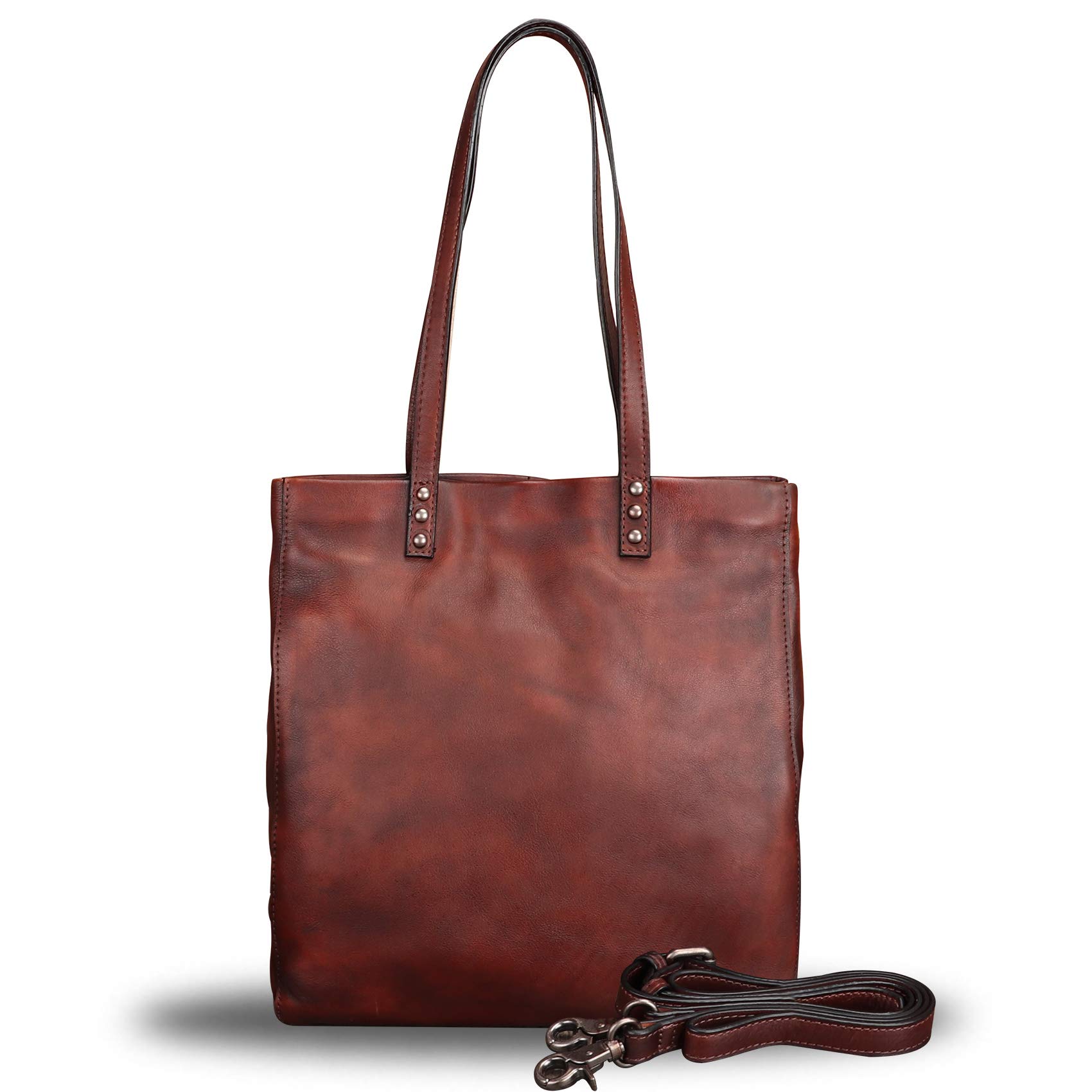 Genuine Leather Tote Bag for Women - Handmade Satchel Purse with Shoulder Strap & Top Handle - Vintage Style Work Bag, Travel Bag & Everyday Carry Purse