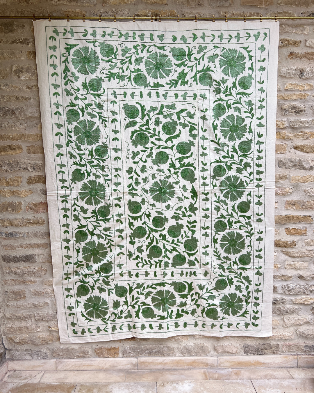 Handmade Suzani Embroidery No. 228 - Traditional Uzbek Textile Wall Hanging for Boho Home Decor | Perfect for Living Room, Bedroom & Wedding Decorations