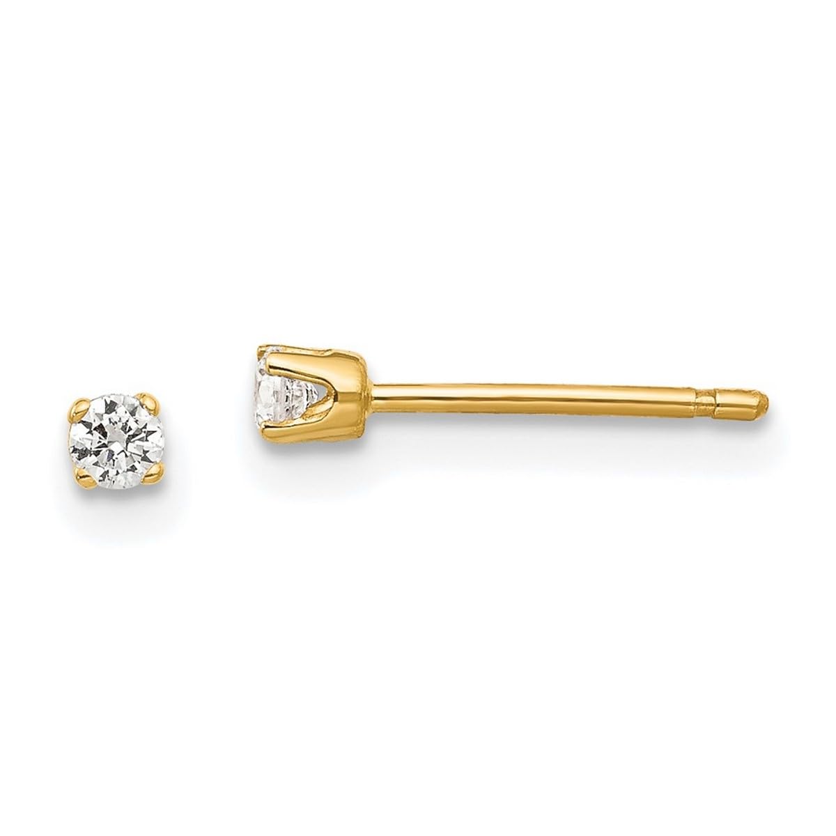 14K Gold CZ Cubic Zirconia Stud Earrings for Women - Simulated Diamond Earrings in White Gold & Yellow Gold | Perfect for Weddings, Parties & Everyday Elegance