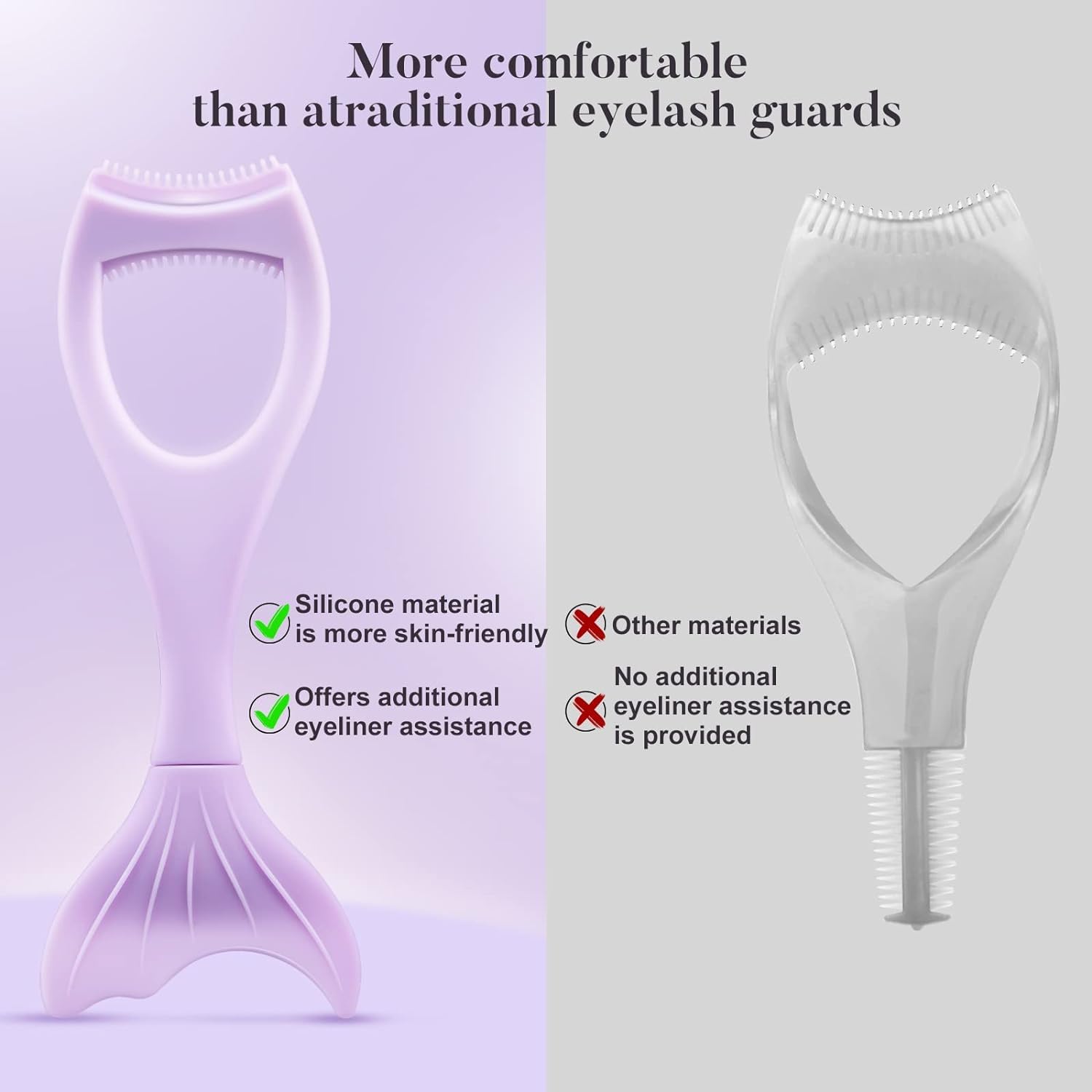 3 in 1 Eyelash Applicator Tool with Mascara Shield, Silicone Lash Buddy Wand & Disposable Brushes - Reusable Makeup Helper for Perfect Eyelashes & Eyeliner | Rose Gold | Ideal for Home, Salon & Travel Makeup Kit