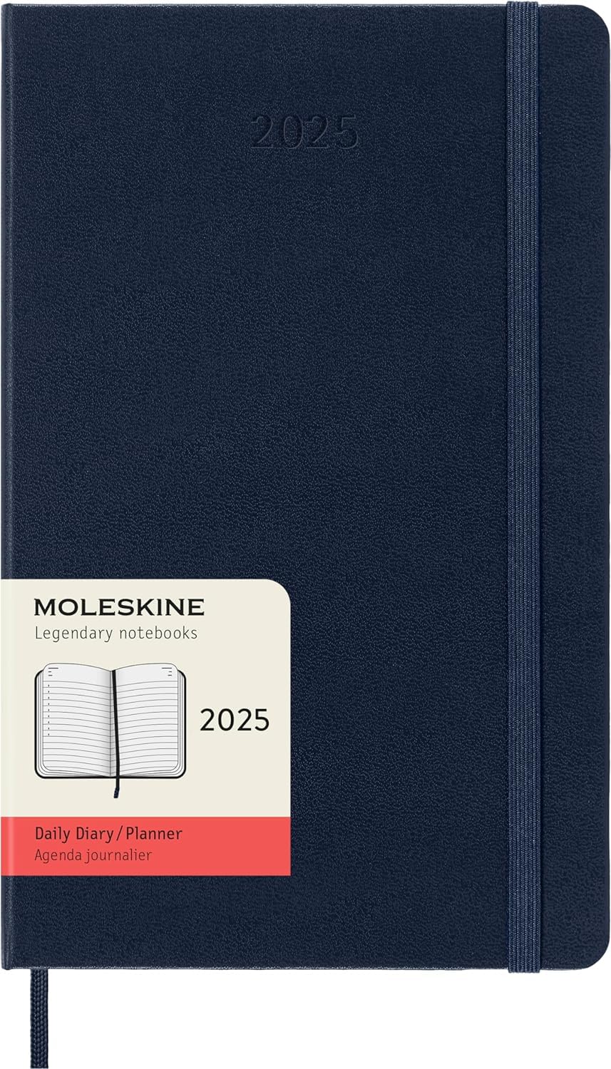 Moleskine Classic 2025 Daily Planner - 12 Month Hard Cover Notebook, 5
