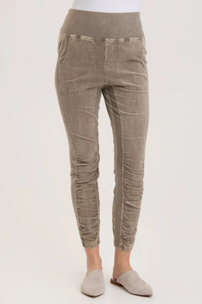 Distressed Wash Java Cord Penny Leggings - High Waisted Stretchy Comfort for Women | Perfect for Yoga, Workouts & Casual Wear