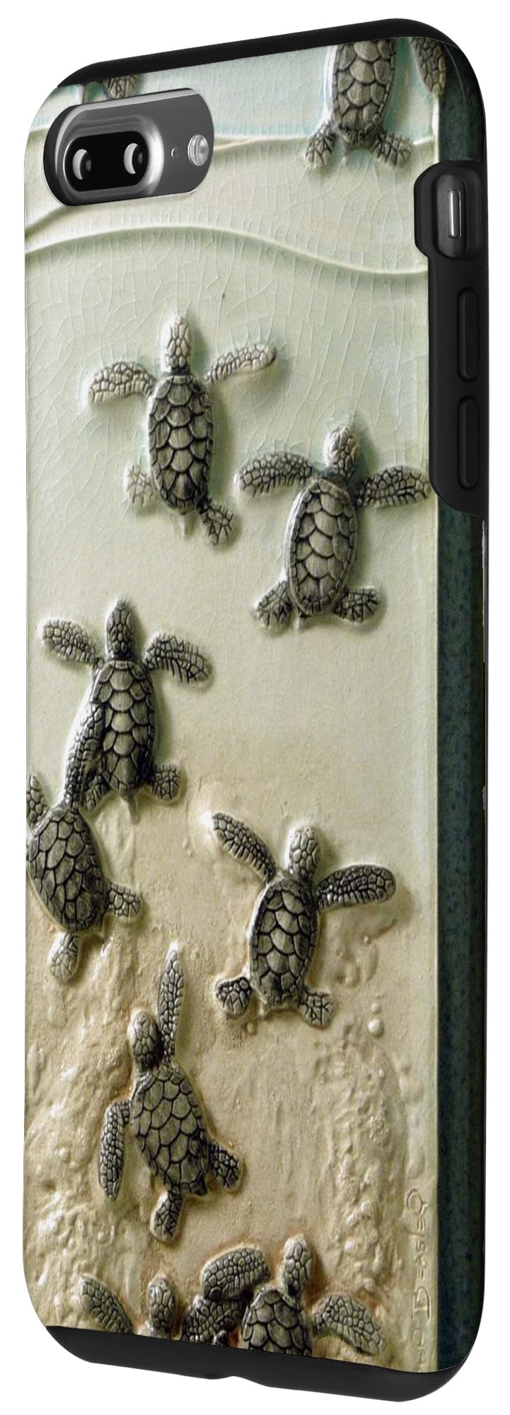 Premium iPhone 7 Plus/8 Plus Phone Case - Eco-Friendly Baby Green Sea Turtles Design with Blue Ocean Theme | Perfect for Beach Lovers, Marine Life Enthusiasts & Outdoor Adventures