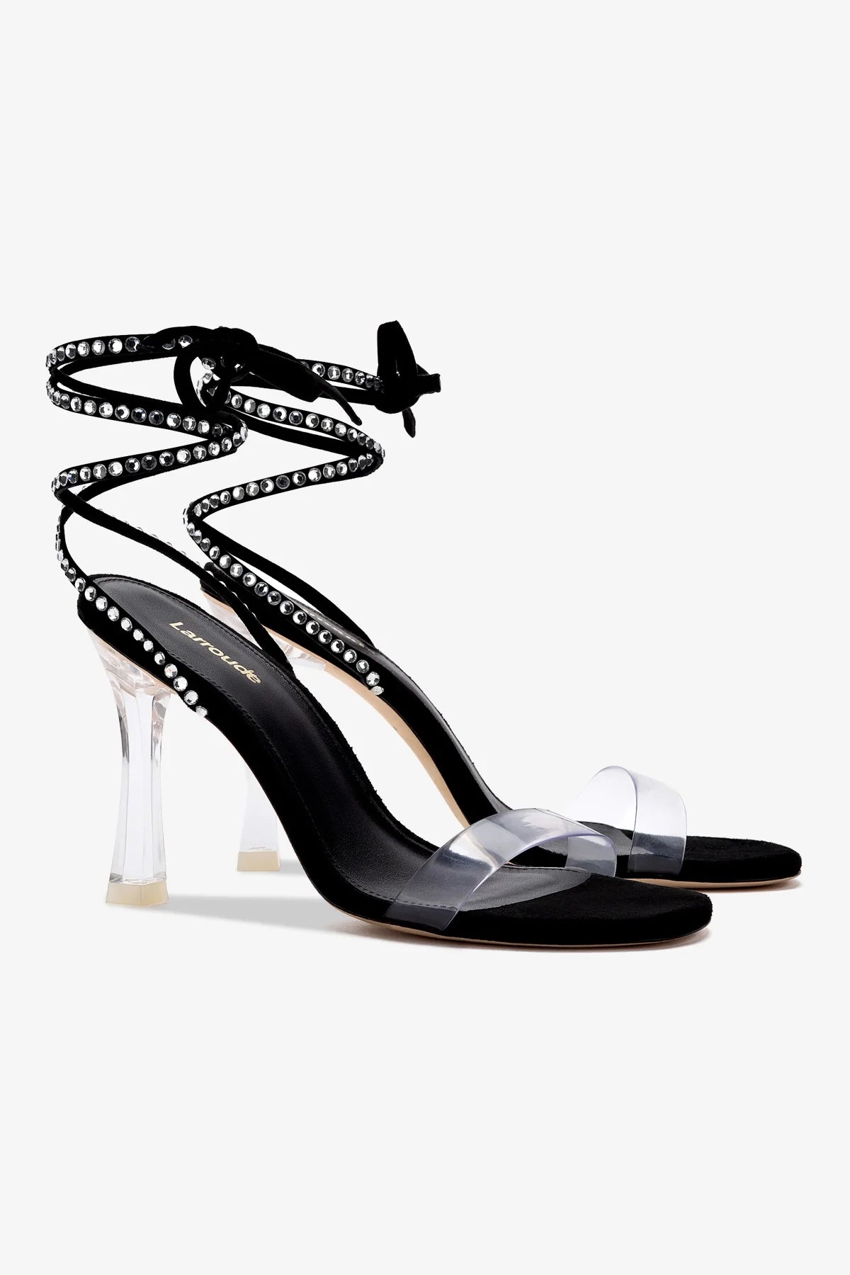 Gloria Disco Sandal - Black Suede & Vinyl Platform Shoes for Women | 70s Retro Party, Nightclub & Festival Fashion