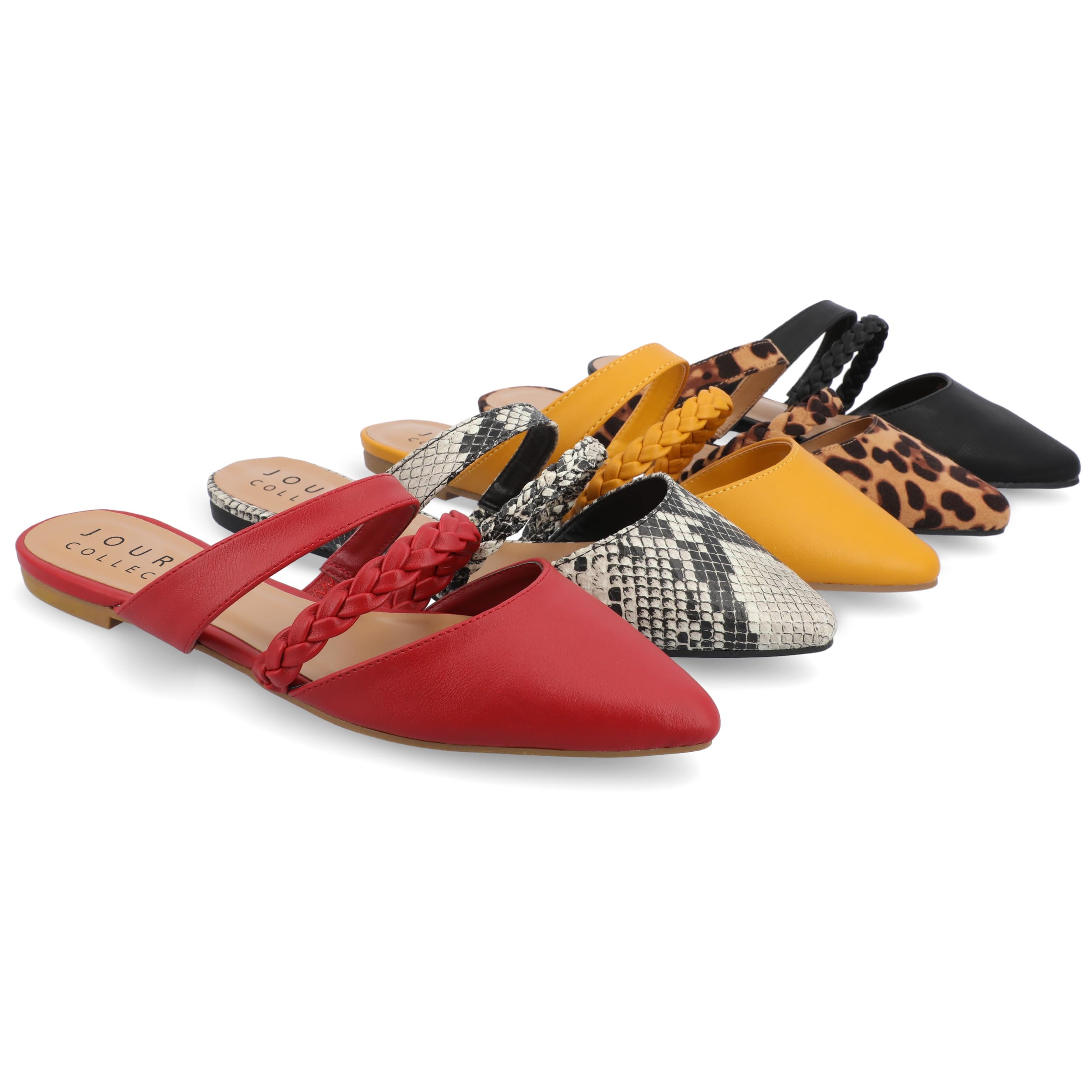 Journee Collection Women's Comfortable Ballet Flats - Lightweight Slip-On Shoes for Work, Travel & Everyday Wear