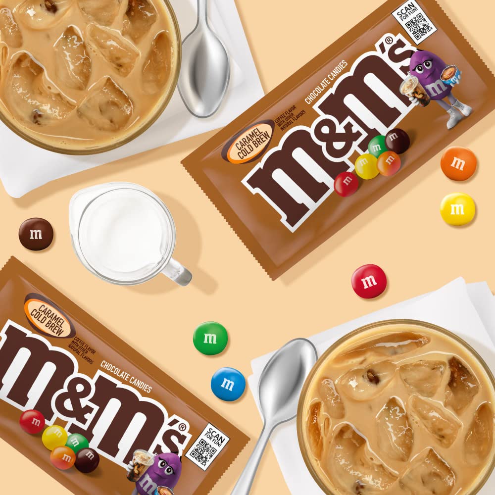M&M'S Caramel Cold Brew Chocolate Candy - 33.82 Oz Bulk Box (24 Count) | Perfect for Office Snacks, Party Favors & Halloween Treats