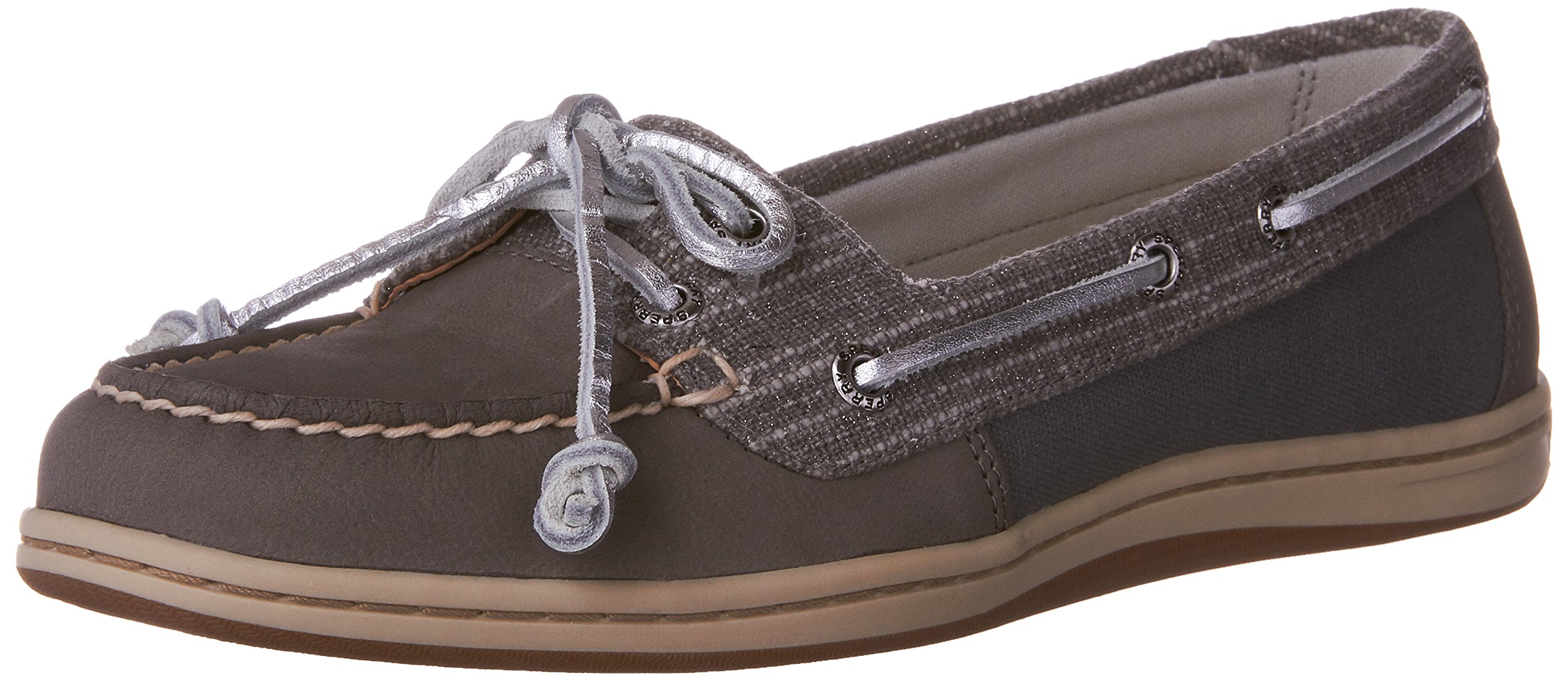 Sperry Top-Sider Women's Firefish Metallic Grey Boat Shoes - Non-Slip Comfort for Sailing, Casual Wear & Outdoor Activities (US Size)