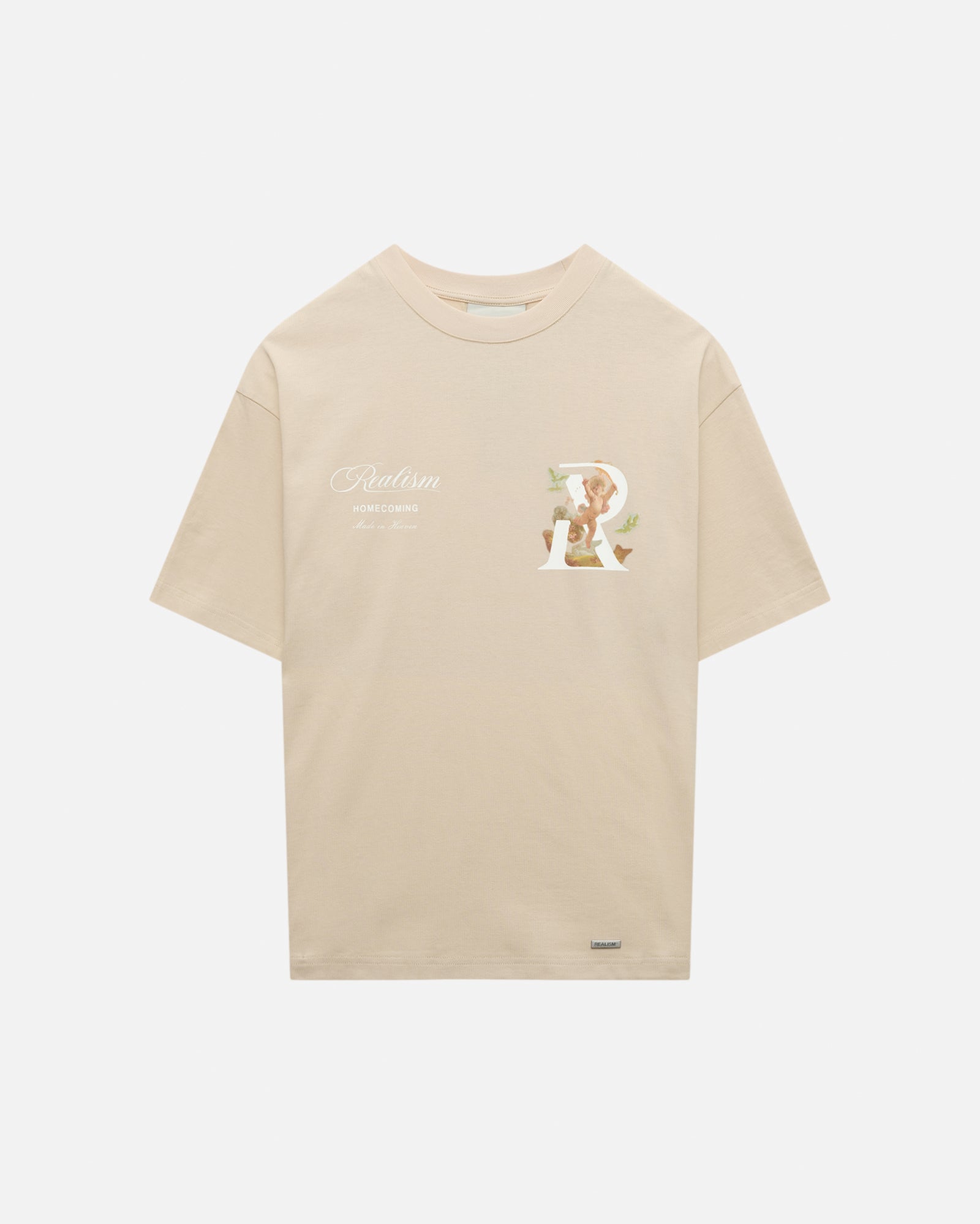 SSS Realism Realm of Angels Graphic Tee - Sandstorm Color | Trendy Streetwear for Men & Women | Perfect for Casual Outfits & Urban Fashion