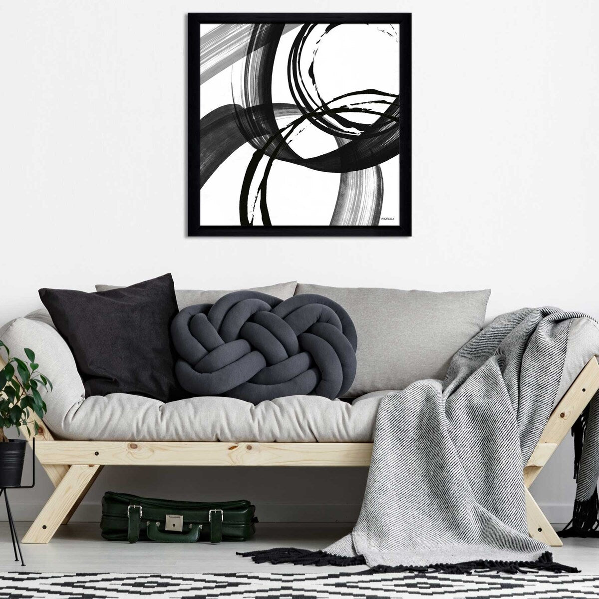 Black and White Pop II Square Acrylic Print - Modern Wall Art for Living Room, Bedroom & Office Decor