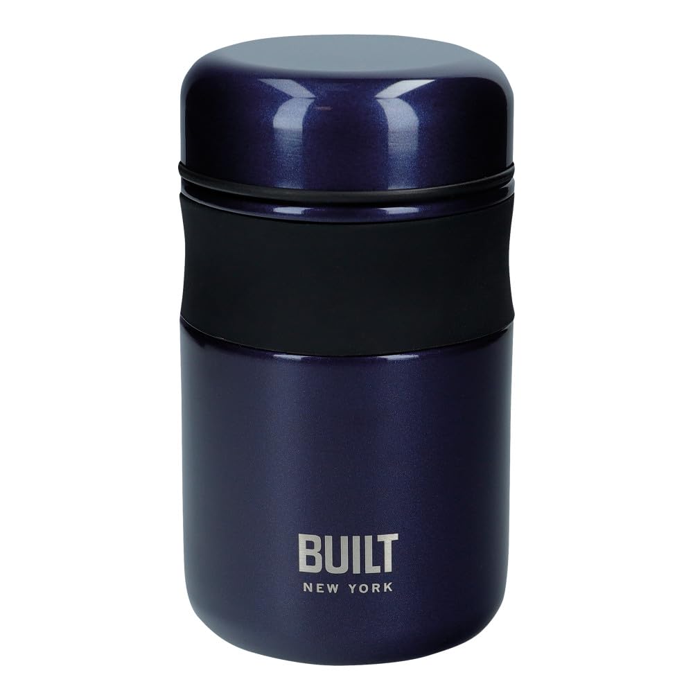 Premium Stainless Steel Double Wall Vacuum Insulated Food Flask - 490ml (16oz) Navy Blue - Keeps Food Hot/Cold for Hours - Perfect for Office, School, Picnics & Outdoor Adventures