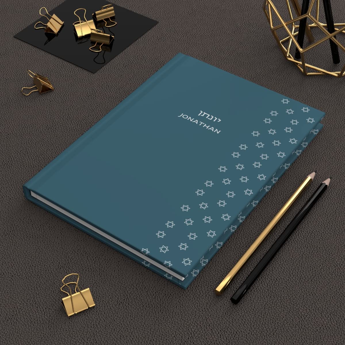 Personalized Hebrew Name Notebook - Custom Jewish Gift for Bar Mitzvah, Bat Mitzvah & Jewish Holidays - Perfect for Writing, Journaling & Torah Study