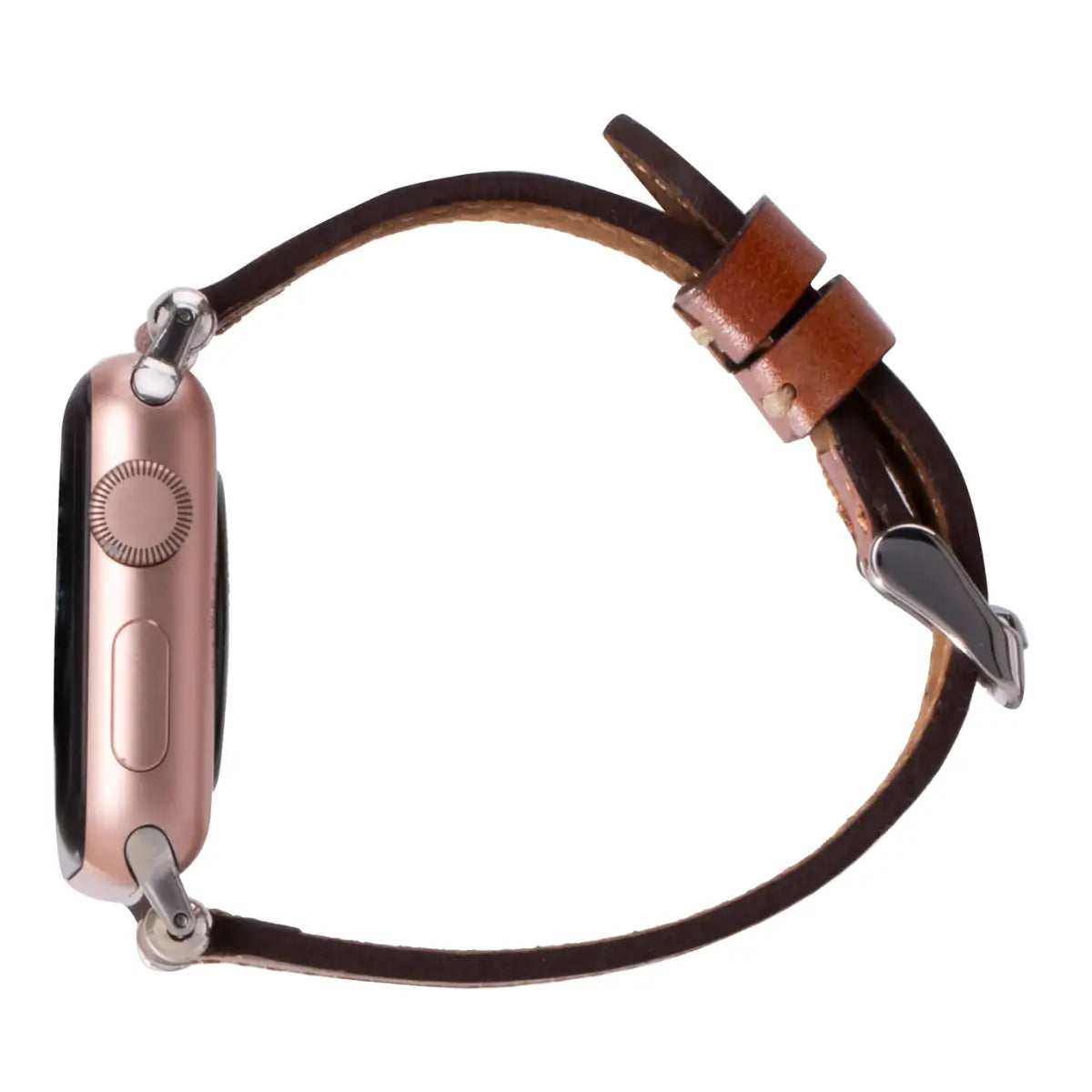 Premium Brown Leather Ultra Slim Apple Watch Band - Stylish & Comfortable for Everyday Wear, Workouts & Business Meetings