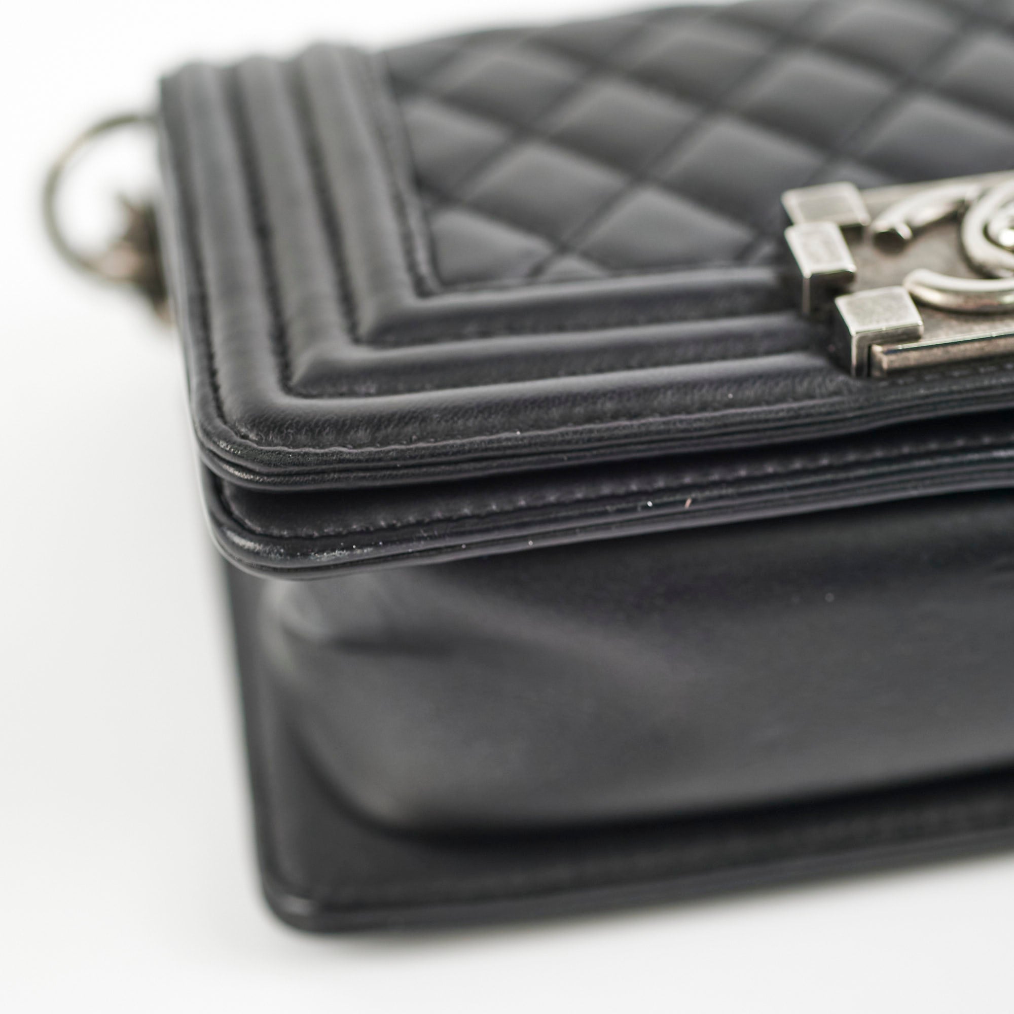 Chanel Small Boy Bag Black Lambskin Leather 19 Series - Luxury Designer Handbag for Women, Perfect for Parties & Evening Events