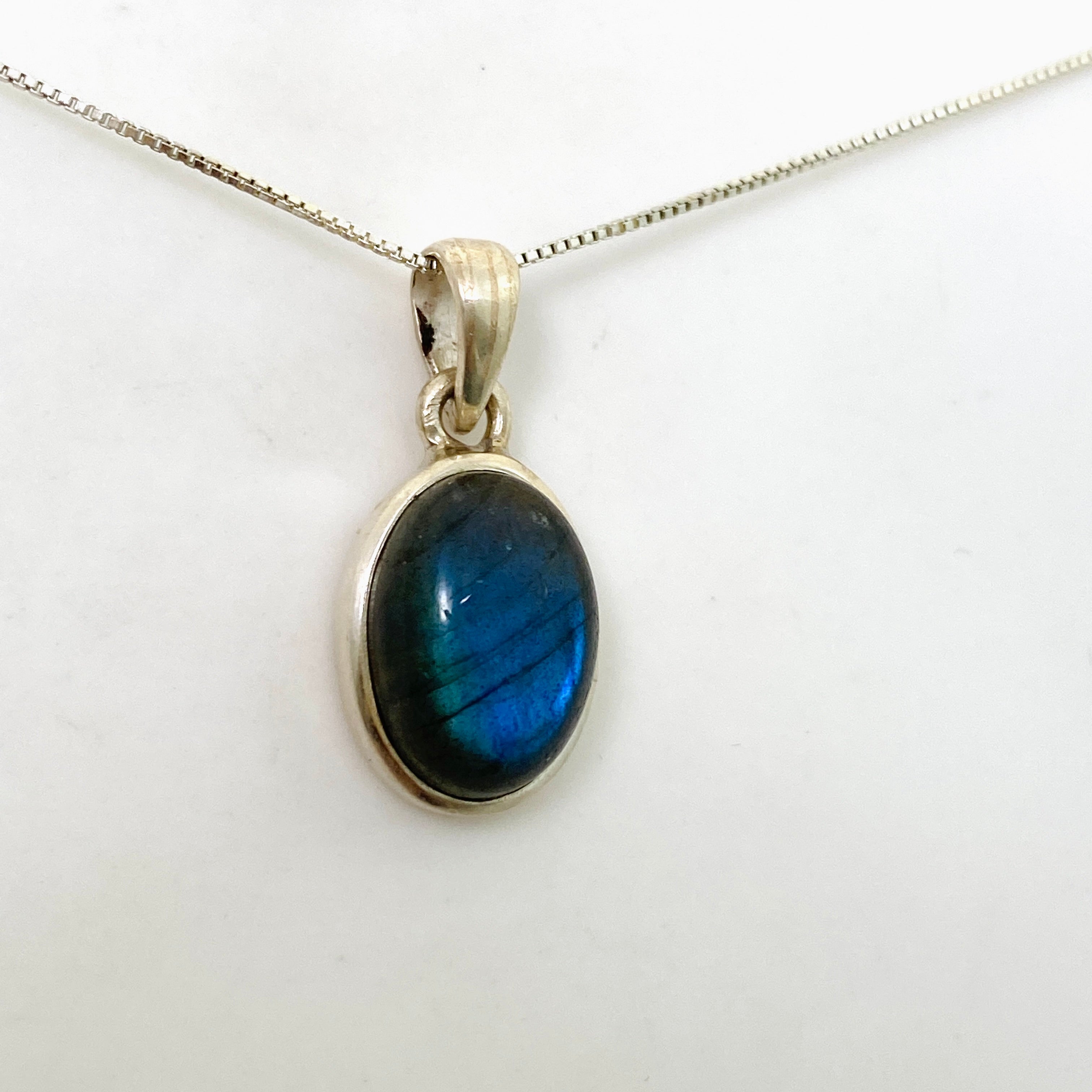 Natural Labradorite Oval Cabochon Pendant - Handmade Silver Jewelry PPGJ1046 for Women, Gift for Her, Spiritual Healing & Energy Protection | Perfect for Meditation, Yoga & Everyday Wear