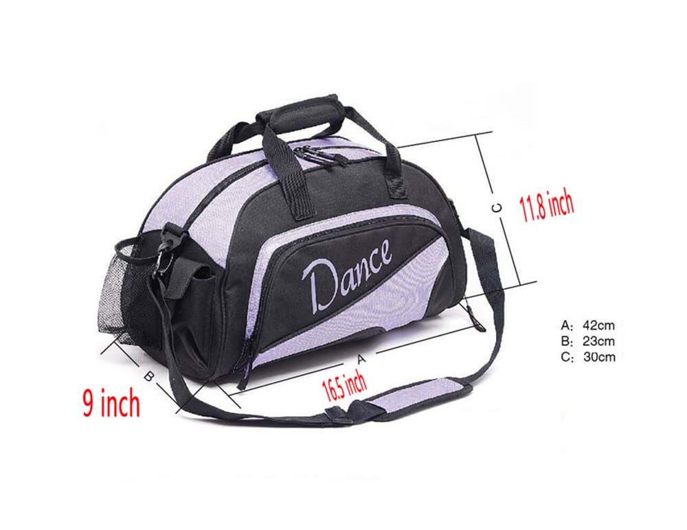 Women's Nylon Dance Sport Duffel Bag - Purple Medium Gym Bag for Women & Girls | Perfect for Dance Classes, Yoga, Gym Workouts & Travel