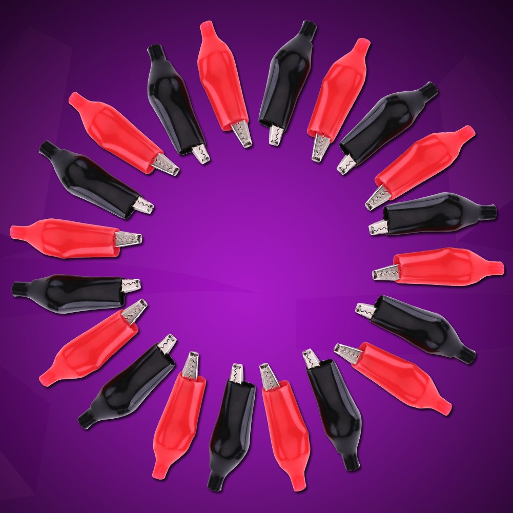 20pcs 35mm Metal Crocodile Clips for Electrical Testing & Battery Connectors