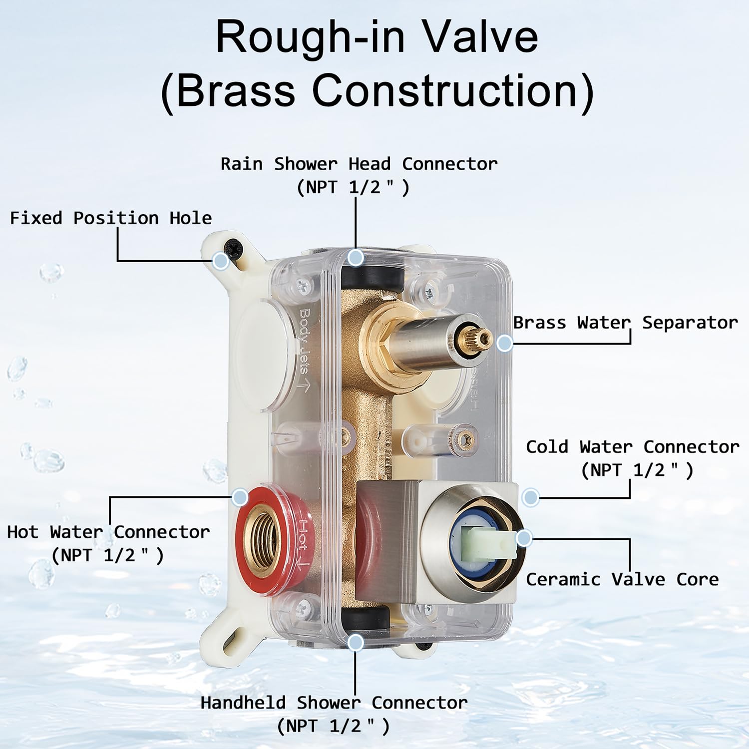 Votamuta 10 Inch Rainfall Shower System - Wall Mounted Shower Faucet Set with Full Brass Trim Kit & Shower Valve in Brushed Nickel - Perfect for Bathroom Renovation & Spa-Like Shower Experience