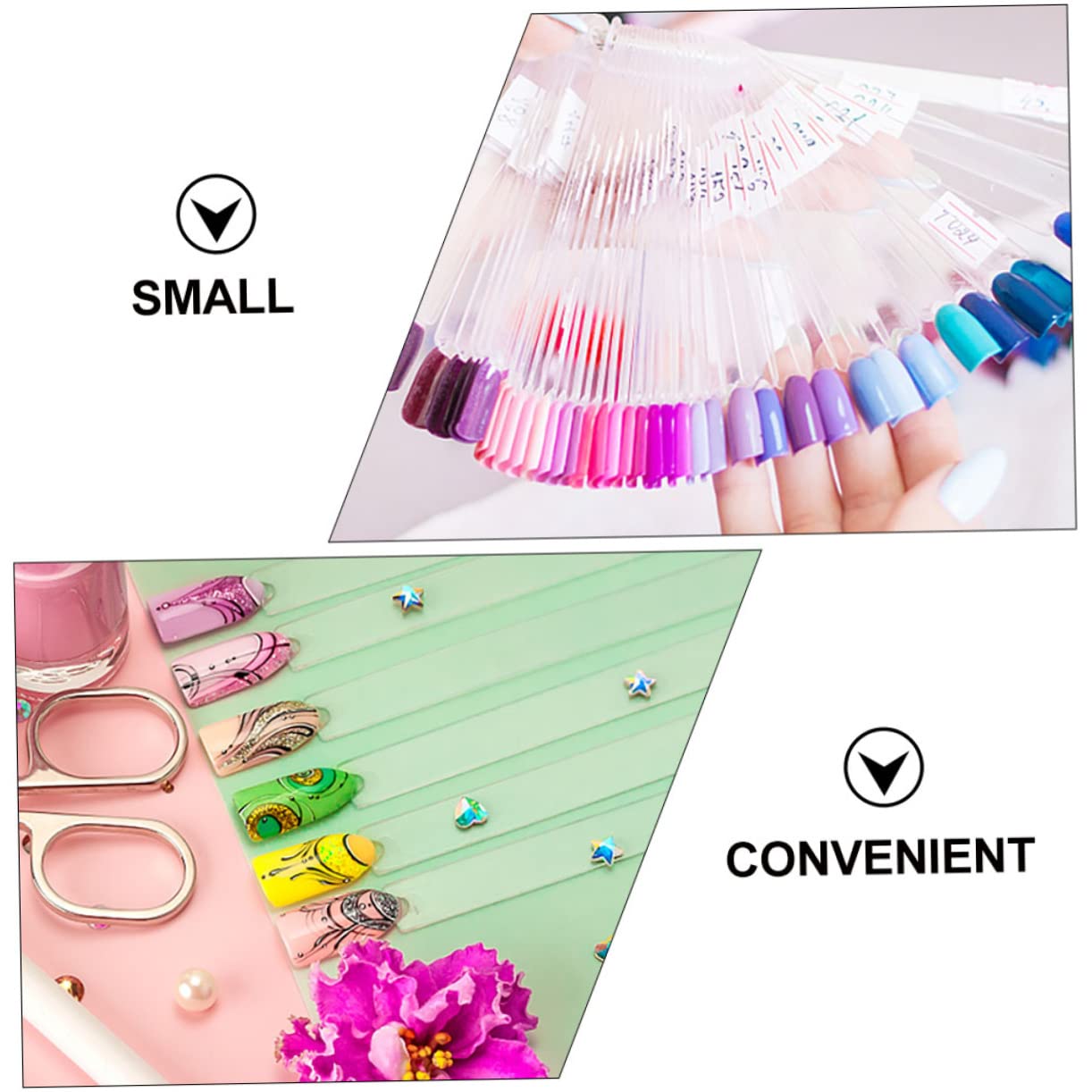FOMIYES 150pcs Nail Art Practice Tips - Professional DIY Nail Polish Display Boards for Gel & Acrylic Nails - Perfect for Salon Training, Home Manicure Practice & Nail Art Design