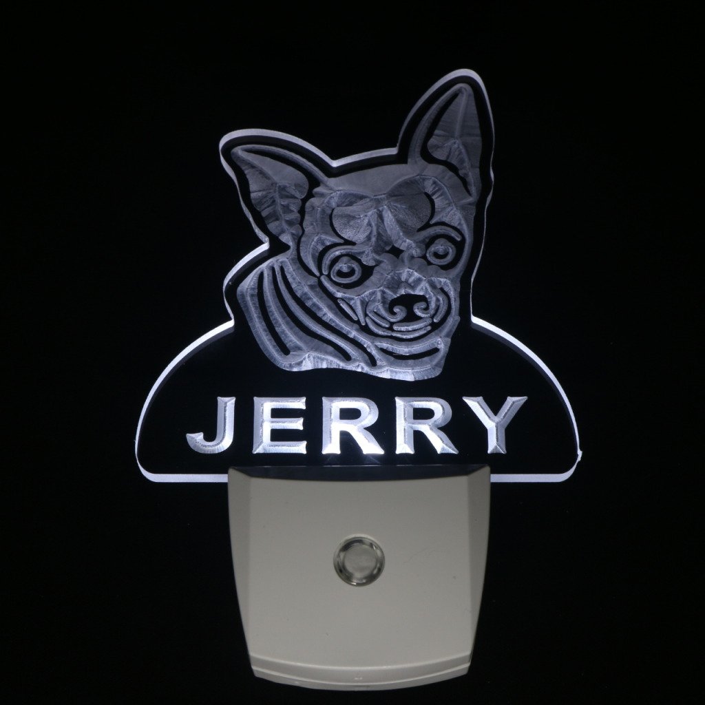 ADVPRO ws1061-tm Personalized Chihuahua Dog Night Light with Name - Auto Day/Night Sensor LED Sign for Bedroom, Nursery & Pet Lover Gift
