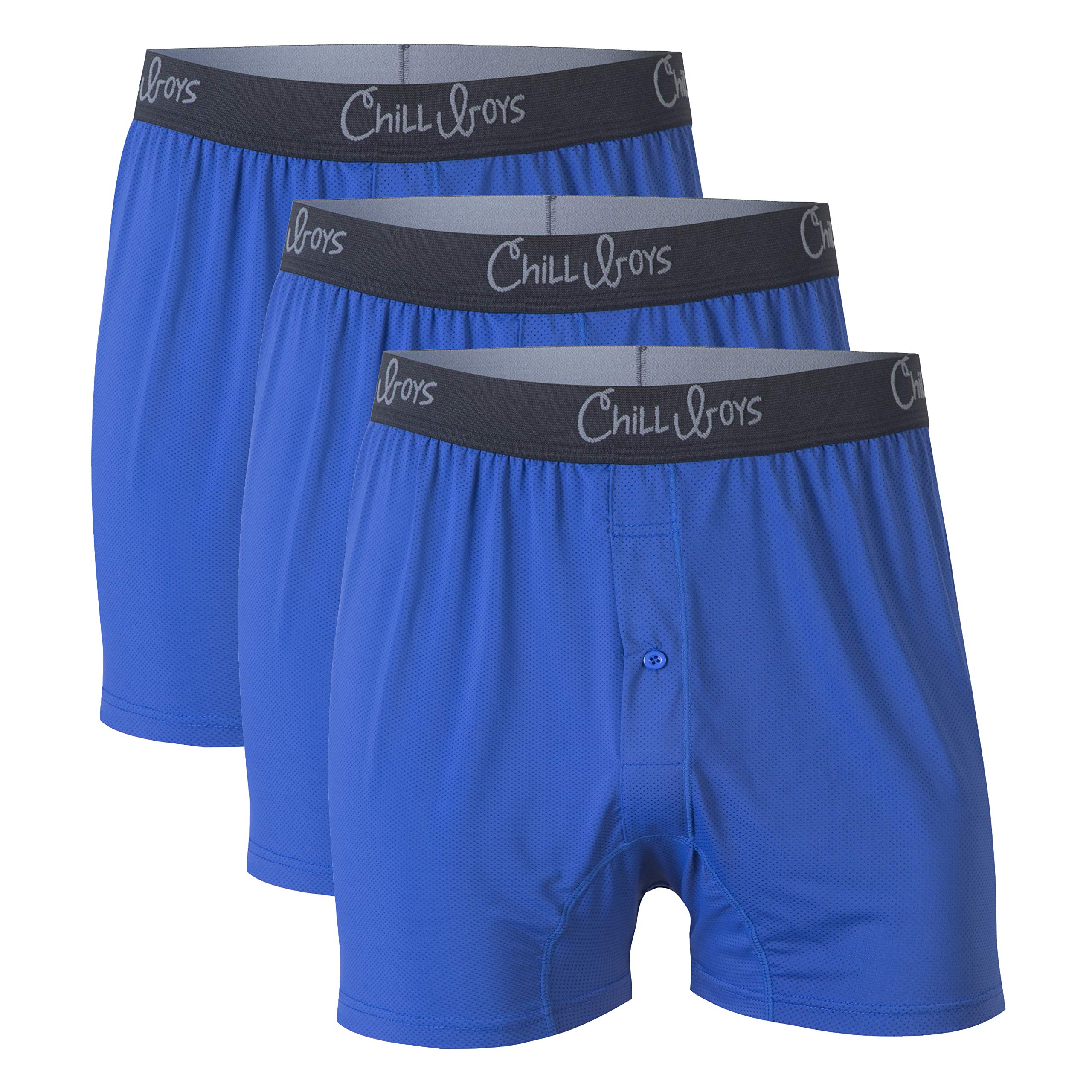 Chill Boys Performance Boxer Briefs 3-Pack - Moisture Wicking Men's Underwear for Active Lifestyle | Breathable & Comfortable Boxer Shorts for Workout, Sports & Everyday Wear