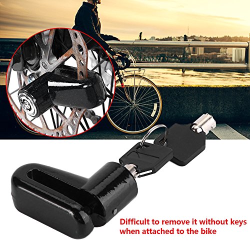 Portable Metal Bike Disc Brake Lock with 2 Keys - High Security Bicycle Lock for Mountain Bikes & Road Bikes (Black) | Ideal for Commuting, Travel & Outdoor Cycling Protection