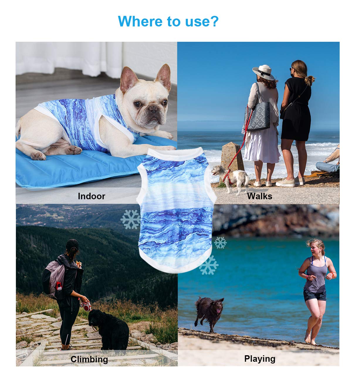 Dog Cooling Vest - Breathable Summer Cooling Jacket for Small & Medium Dogs & Cats - Sun Protection & Anxiety Relief - Soft & Comfortable for Outdoor Walking, Training, Hiking - Perfect for Hot Weather & Summer Adventures