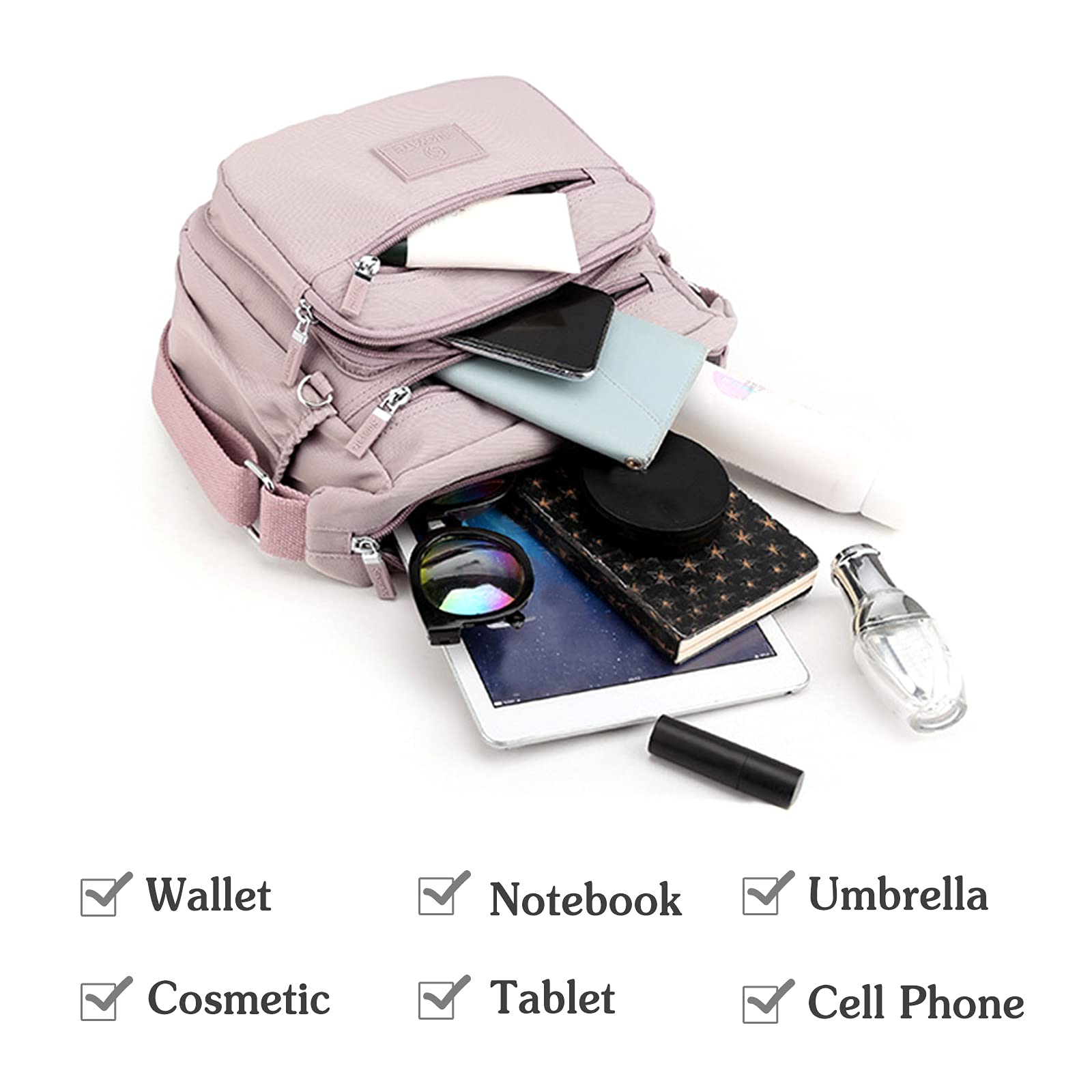PORRASSO Women's Crossbody Bag - Stylish Casual Shoulder Purse with Multiple Pockets, Perfect for Work, Travel & Everyday Use